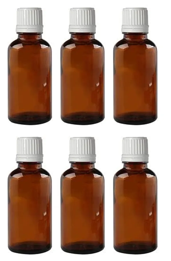 Empty_Amber_Glass_Bottles_50_ml_(Set_of_6)_with_Leak_Proof_Euro_Dropper_White_Cap._Ideal_to_Store_Essential_Oils,_Fragrances,_Medicines,_DIY_Perfumes,_Homeopathy_&_Refillable