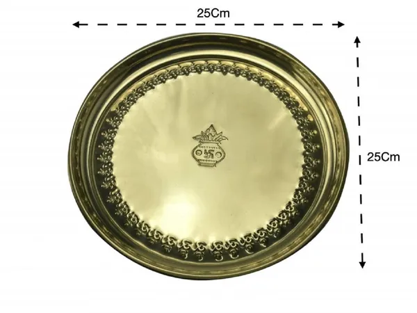 Brass_Pooja_Thali_I_Puja_Thali_Set_with_Ghanti,_Diya,_Roli/Kumkum_Katori_&_Agarbatti_Holder_for_for_Festival,_Home,_Temple,_Mandir,_Diwali_Gift_(10_Inches,_Set_of_5_Pieces)