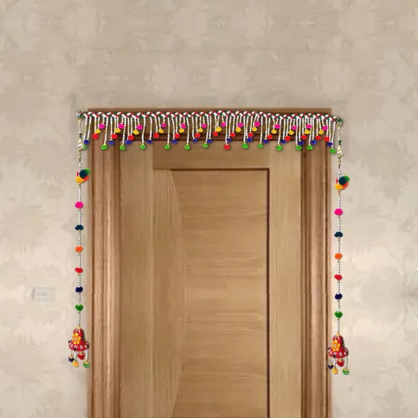 Multicolour_Handmade_Toran_Multi_Zula_Pearl_Beads_Door_Toran/Bandarwal_with_Door_Hanging_Set_of_2