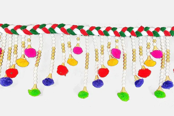 Multicolour_Handmade_Toran_Multi_Zula_Pearl_Beads_Door_Toran/Bandarwal_with_Door_Hanging_Set_of_2