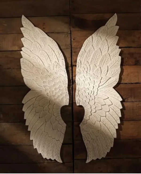 White_Inspired_Retreat_Angel_Wings_Hand_Carved_Wooden_Wall_Decor_(12_X_36_Inch)