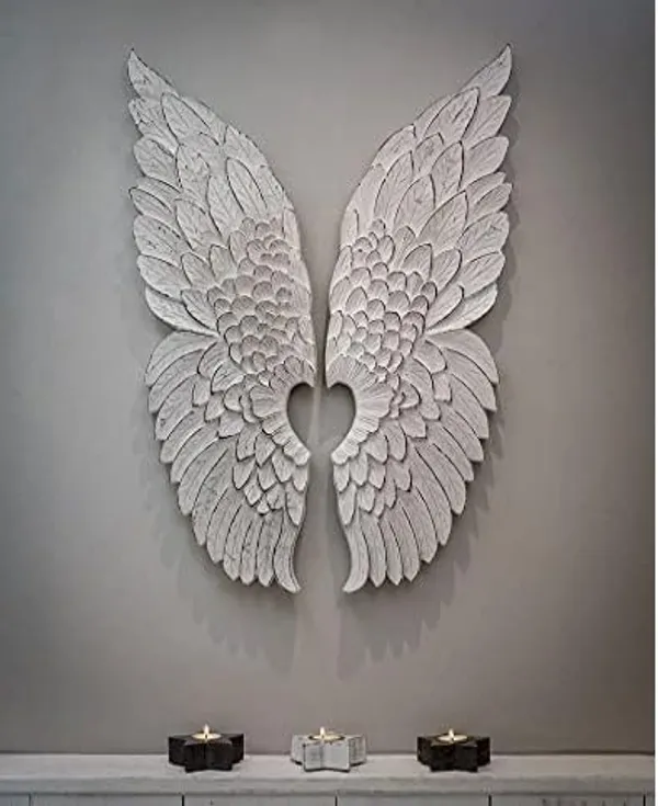 White_Inspired_Retreat_Angel_Wings_Hand_Carved_Wooden_Wall_Decor_(12_X_36_Inch)