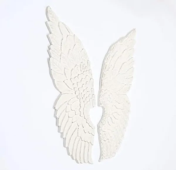 White_Inspired_Retreat_Angel_Wings_Hand_Carved_Wooden_Wall_Decor_(12_X_36_Inch)