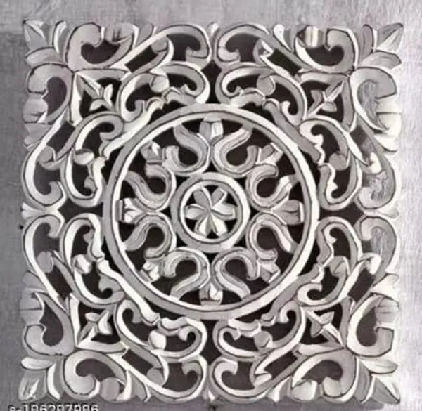 White_Decorative_&_Hand_Crafted_Wooden_Wall_Decor_Panel_(16_X_16_Inch)