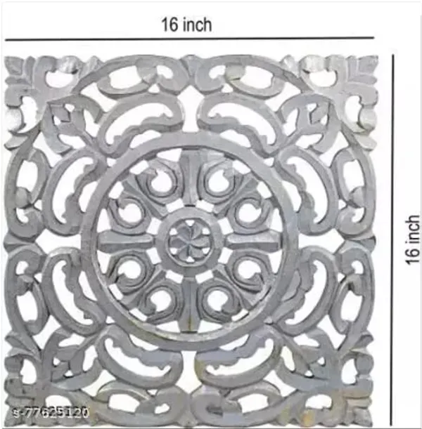 White_Decorative_&_Hand_Crafted_Wooden_Wall_Decor_Panel_(16_X_16_Inch)