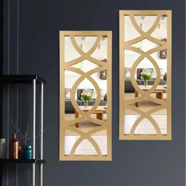 Pack_Of_2_Golden_Hand_Crafted_Modern_Rectangular_Wall_Panel_Mirror_(30_X_12_Inch)