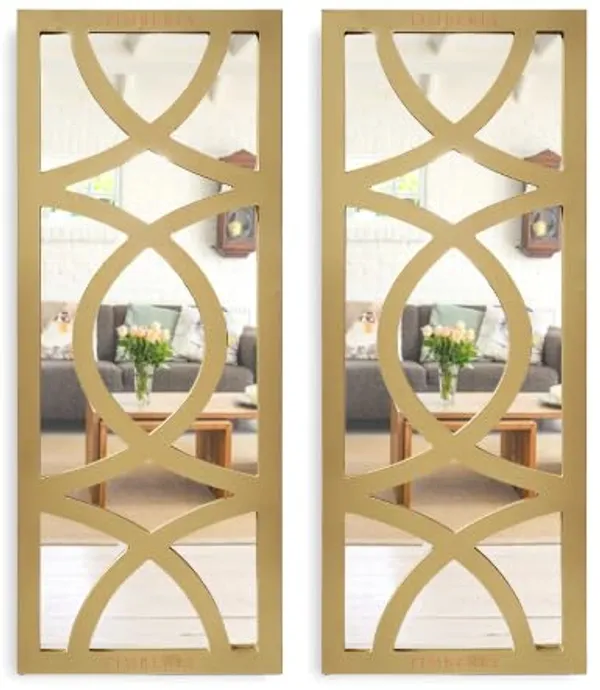 Pack_Of_2_Golden_Hand_Crafted_Modern_Rectangular_Wall_Panel_Mirror_(30_X_12_Inch)
