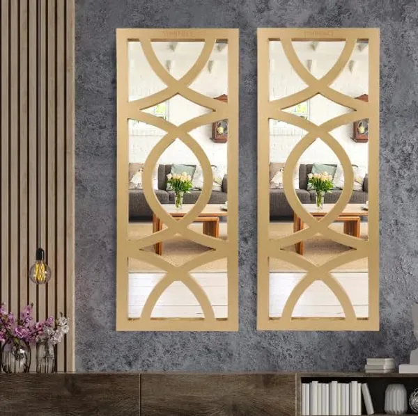 Pack_Of_2_Golden_Hand_Crafted_Modern_Rectangular_Wall_Panel_Mirror_(30_X_12_Inch)
