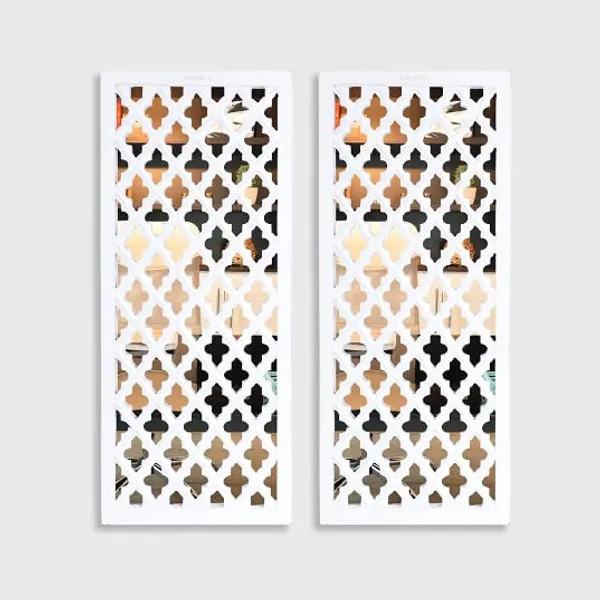 Pack_Of_2_White_Wall_Mirror_Decor_Panel_Wooden_Hanging_Jharokha_Rectangular_Wall_Decor_Frame_(30_X_12_Inch)