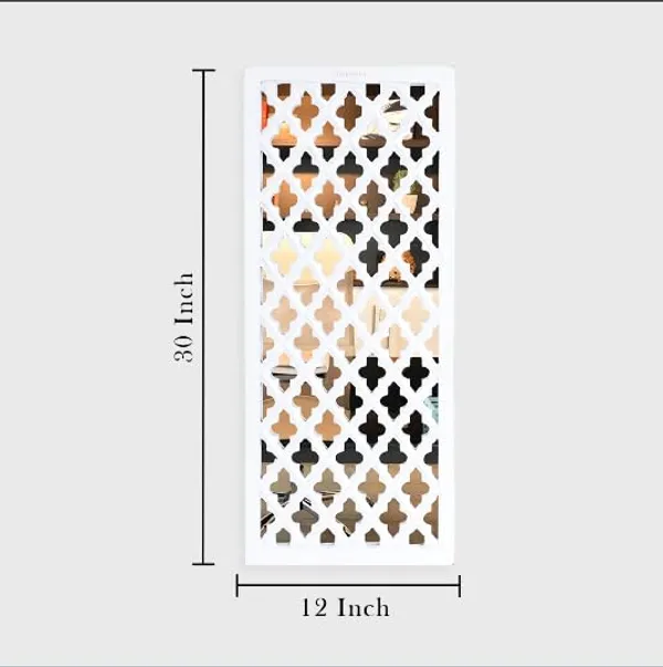 Pack_Of_2_White_Wall_Mirror_Decor_Panel_Wooden_Hanging_Jharokha_Rectangular_Wall_Decor_Frame_(30_X_12_Inch)