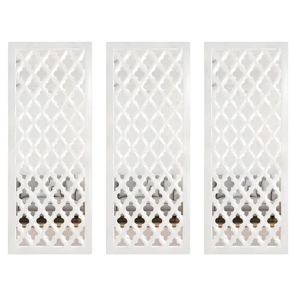 Pack_Of_3_White_Wall_Mirror_Decor_Panel_Wooden_Hanging_Jharokha_Rectangular_Wall_Decor_Frame_(30_X_12_Inch)