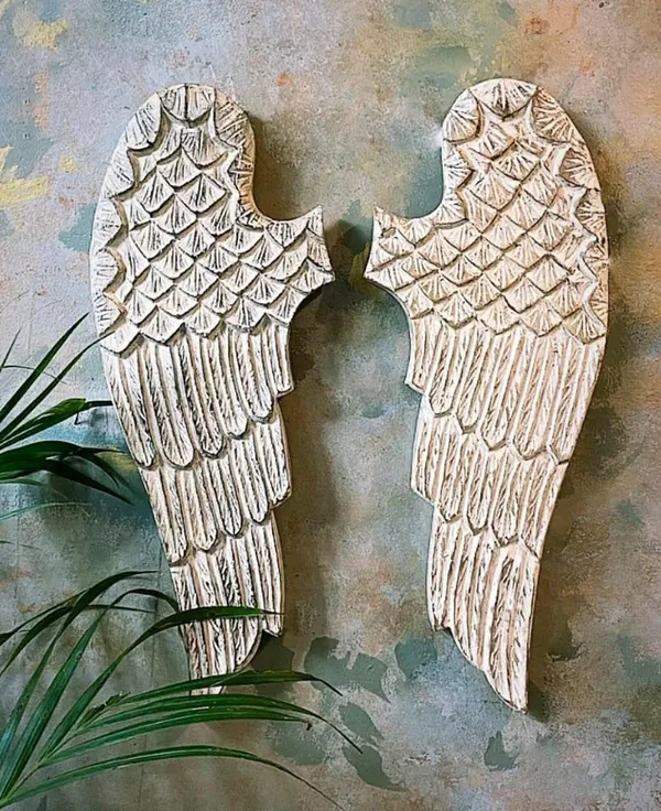 White_Hand_Carved_And_Painted_Decorative_Wooden_Angel_Wings_(14_X_36_Inch)