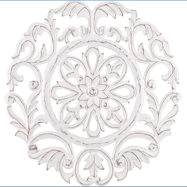 White_Decorative_&_Hand_Crafted_Finished_Wooden_Wall_Decor_Panel_(16_X_16_Inch)
