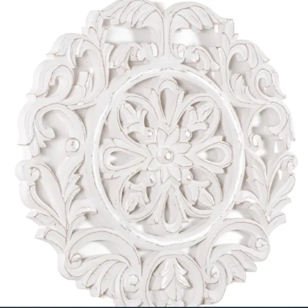 White_Decorative_&_Hand_Crafted_Finished_Wooden_Wall_Decor_Panel_(16_X_16_Inch)