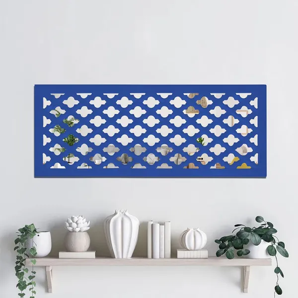 Pack_Of_1_Blue_Wall_Mirror_Decor_Panel_Wooden_Hanging_Jharokha_Rectangular_Wall_Decor_Frame_(30_X_12_Inch)
