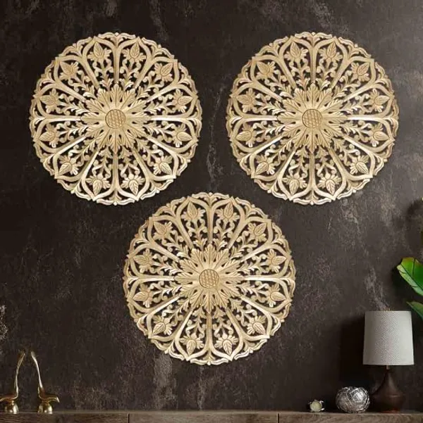 Pack_Of_3_Golden_Wall_Decor_Panel_Wooden_Hanging_Jharokha_Round_Handcrafted_Wall_Decor_Frame_(24_X_24_Inch)