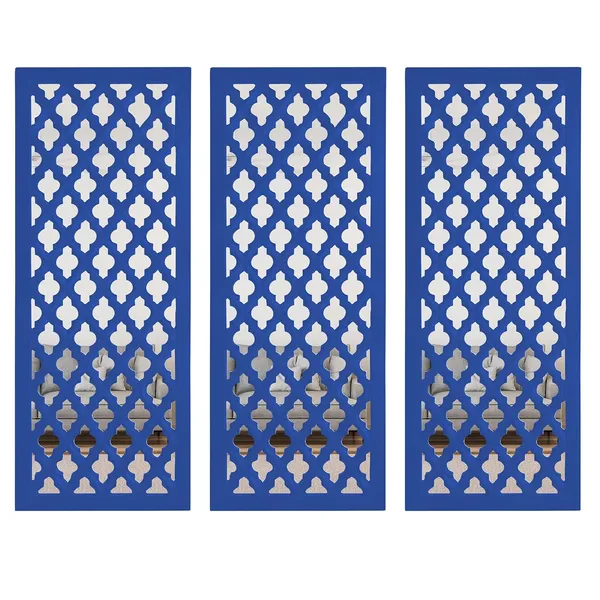 Pack_Of_3_Blue_Wall_Mirror_Decor_Panel_Wooden_Hanging_Jharokha_Rectangular_Wall_Decor_Frame_(30_X_12_Inch)