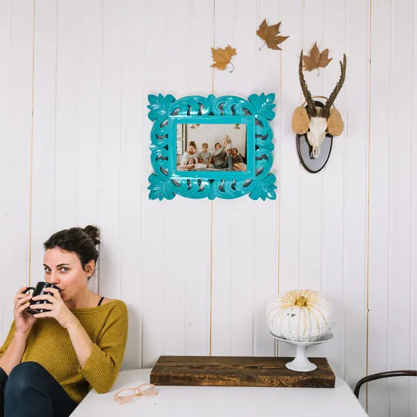 Skyblue_House_Photo_Frames_Decoralicious_Flower_Photo_Frame_(12_X_8_Inch)