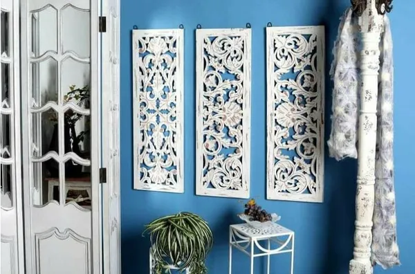 Pack_Of_3_White_Floral_Wood_Carving_Wall_Decoration_Hanging_Panel_(12_X_36_Inch)