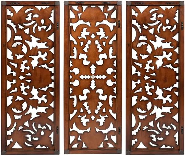 Pack_Of_3_Brown_Floral_Wood_Carving_Wall_Decoration_Hanging_Panel_(12_X_36_Inch)