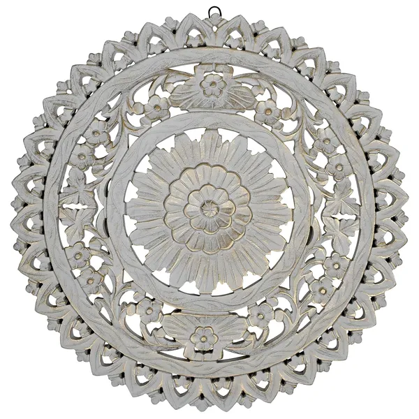 White_Golden_Wall_Decoration_Hanging_Wood_Carving_(60_X_60_Cm)