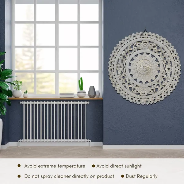 White_Golden_Wall_Decoration_Hanging_Wood_Carving_(60_X_60_Cm)