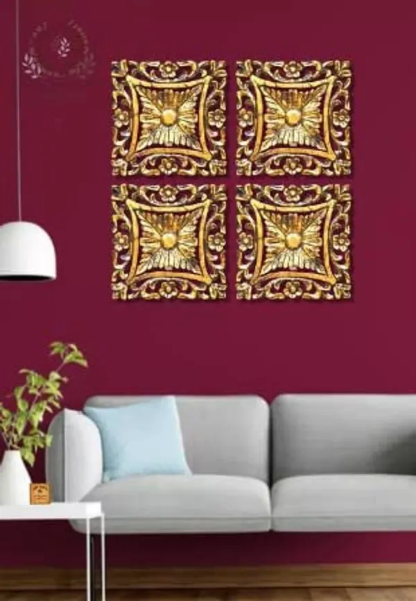 Pack_Of_4_Golden_Wall_Art_Hanging_Gilded_Antique,Hanging_Carved_Mandala_Design_|_Luxury_Home_Decorative_Plaque_(12_X_12_Inch)