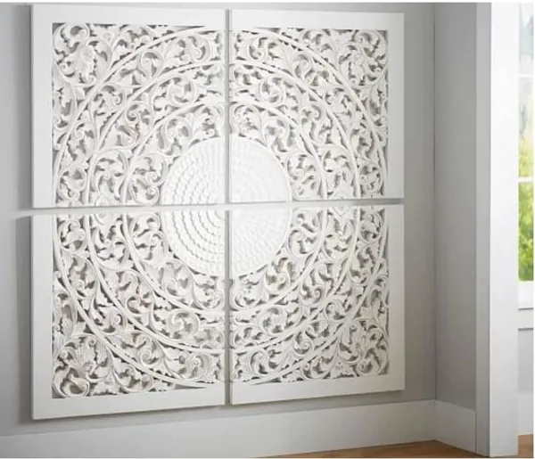 Pack_Of_4_White_Decorative_And_Hand_Crafted_Distressed_Wooden_Wall_Plaque_(24_X_24_Inch)