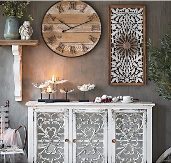 White_Floral_Wall_Decoration_Panel_|_Wood_Carving_Panel_(36_X_36_Cm)
