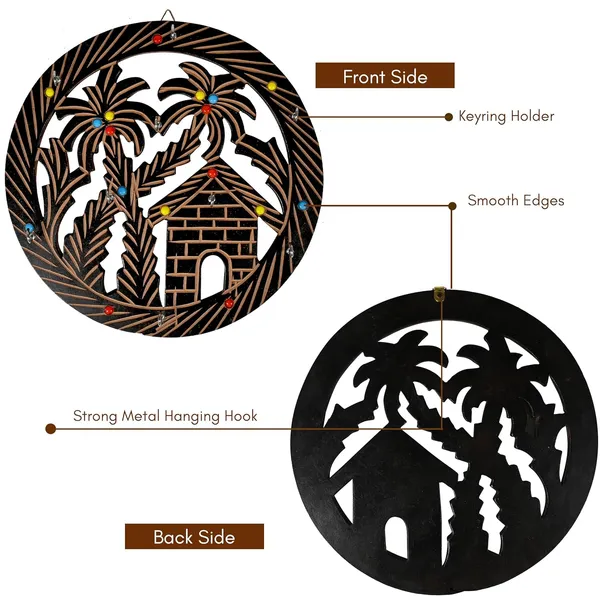 Black_House_Decorative_Wooden_Key_Holder_Wall_Decor_With_9_Hooks_For_Home_Key_Organization_(Round_Hut)