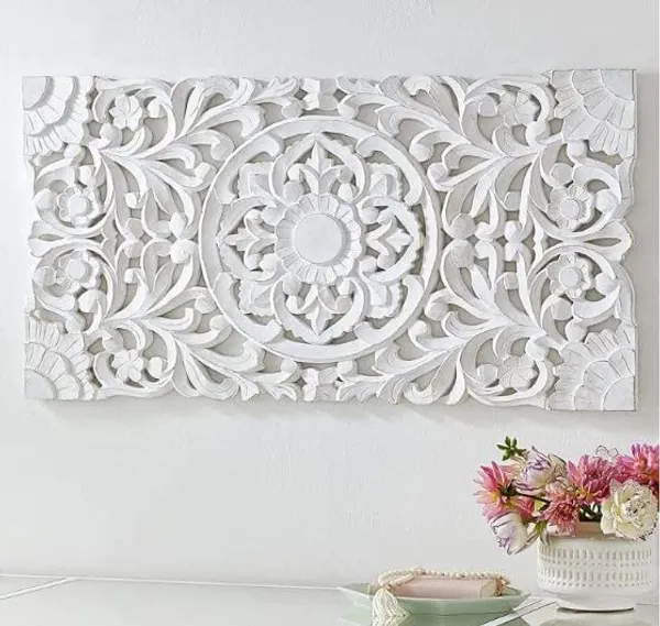 Pack_Of_1_White_Wall_Decoration_Panel_Wood_Carving_Panel_(30_X_60_Cm)