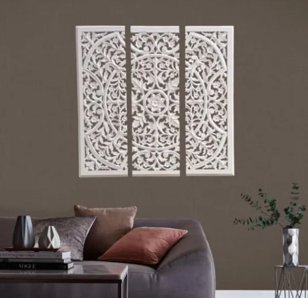 White_Decorative_&_Hand_Crafted_Finished_Wooden_Wall_Panels_(36_X_36_Inch)