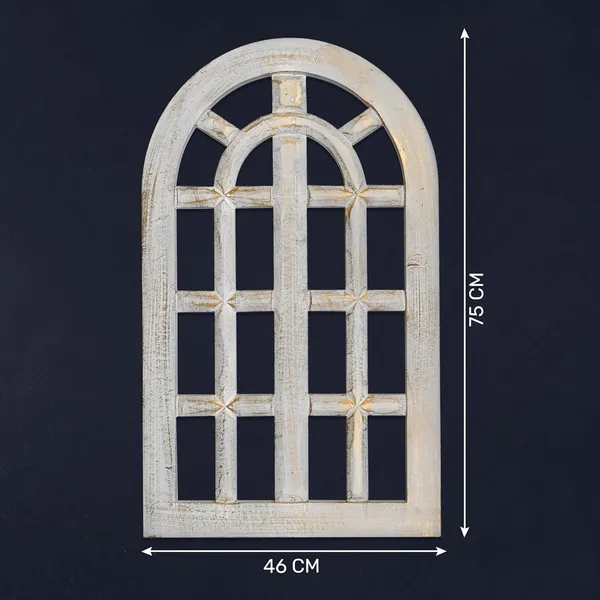 Pack_Of_2_White_Decorative_&_Hand_Crafted_Wooden_Decor_Window_Wall_Panel_(66_X_40_Cm)