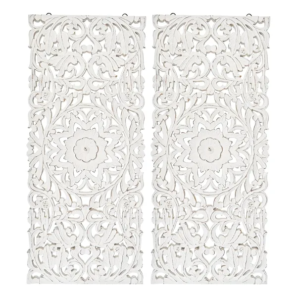 Pack_Of_2_White_Wooden_Designer_Wall_Hanging_Plaques_(16_X_36_Inch)