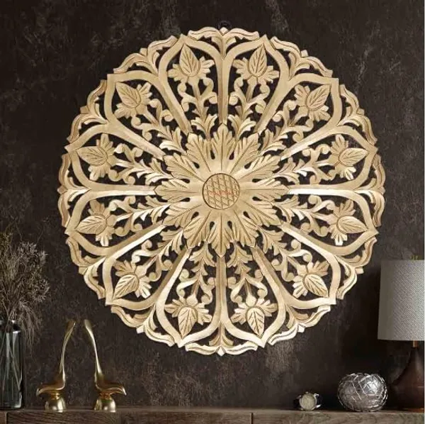 Pack_Of_1_Golden_Wall_Decor_Panel_Wooden_Hanging_Jharokha_Round_Handcrafted_Wall_Decor_Frame_(24_X_24_Inch)