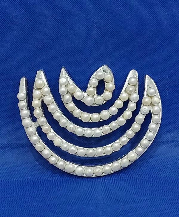 White_Zinc_Chandra_With_Moti_Helix_For_North-East_Vastu_Dosh_Nivaran_Remedies_Decorative_Showpiece_-_15_Cm
