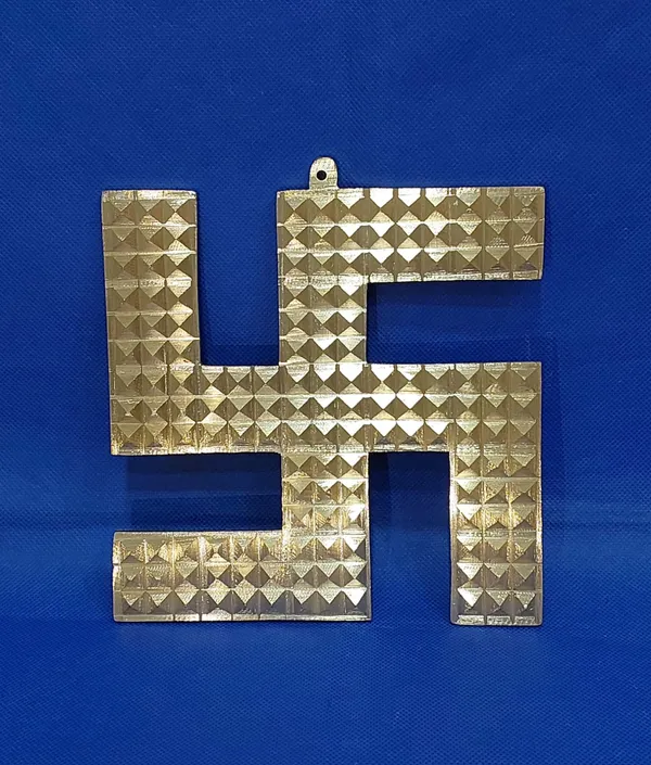 Gold_Brass_Pyramid_Swastik_To_Protects_From_Negativity_Decorative_Showpiece_-_20_Cm