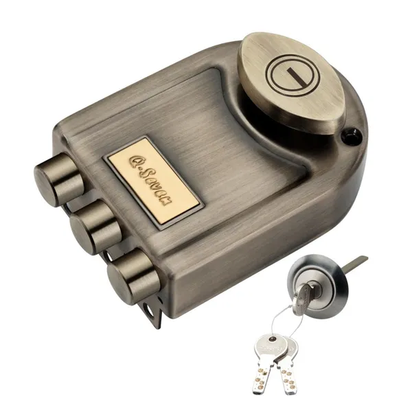 Antique_Finish_Tri-Bolt_Double_Side_Key_Lock_For_Door
