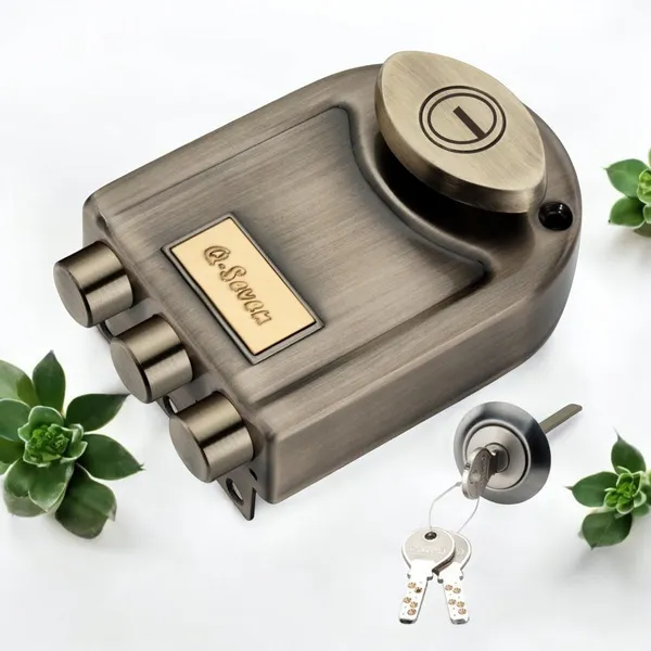 Antique_Finish_Tri-Bolt_Double_Side_Key_Lock_For_Door