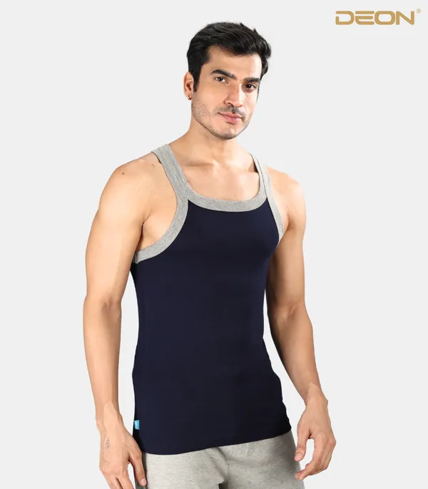 Super_combed_cotton_Rib_Square_Neck_Gym_Vest_|_Contrast_Folding_|_Black-Melange