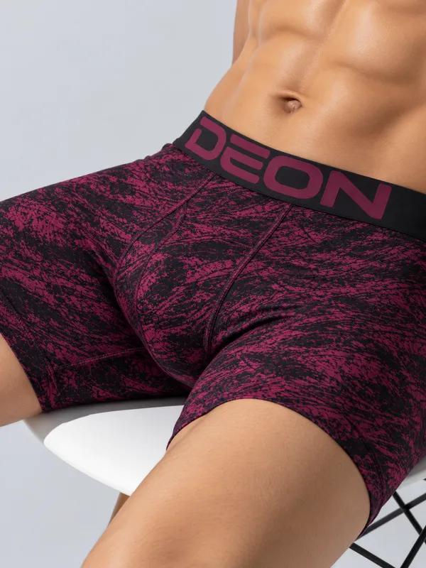 Cotton_Elastane_Printed_Trunk_|_Ultra_Series_-_Super_Stretchable,_Metallic_Waistband_|_Bushstroke_Burgundy