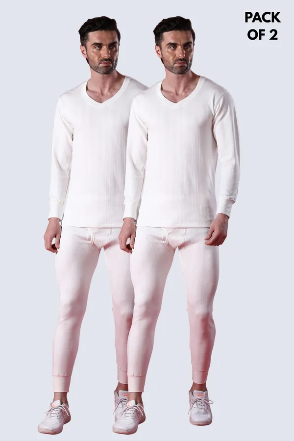 Deon_Men's_V-Neck_White_Thermal_Set_(Pack_of_2)