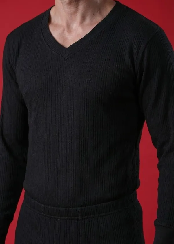 Deon_Men's_V-Neck_Black_Thermal_Set_(Pack_of_2)