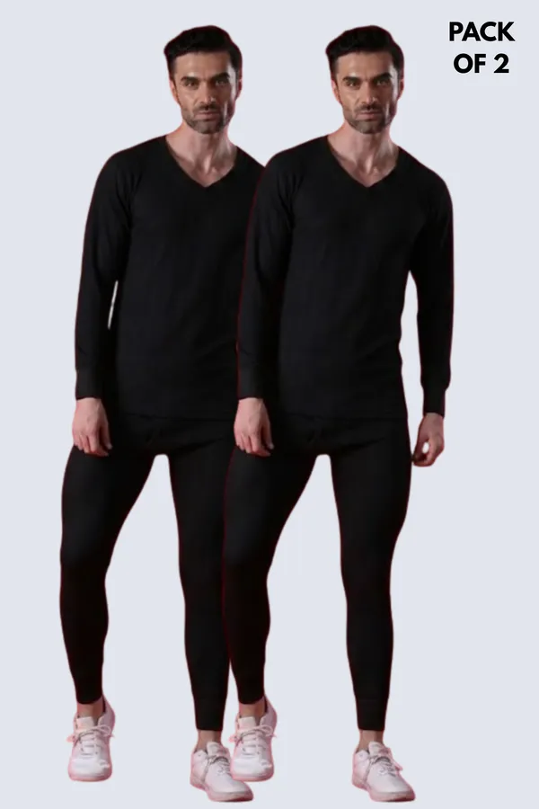 Deon_Men's_V-Neck_Black_Thermal_Set_(Pack_of_2)