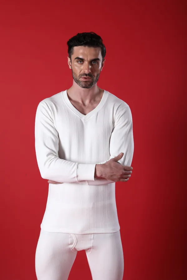 Deon_Men's_V-Neck_White_Thermal_|_Soft,_Warm_&_Lightweight_Winter_Innerwear