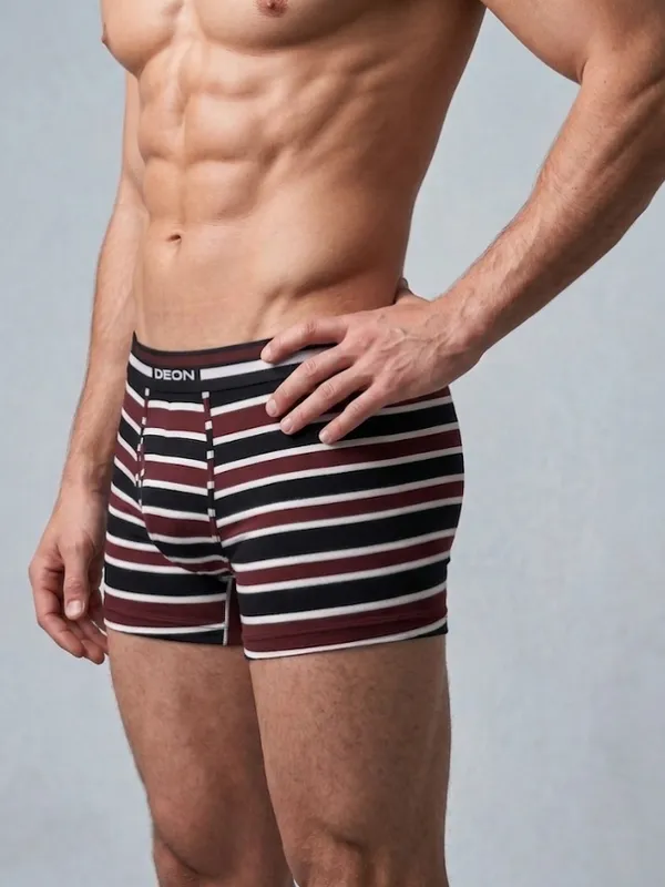 Cotton_Elastane_Striped_Trunk_|_Ultra_Series_-_Super_Stretchable,_Micro_Nylon_Waistband_|_Black-Maroon