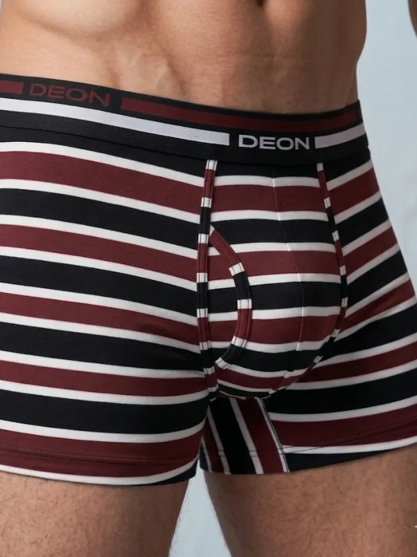 Cotton_Elastane_Striped_Trunk_|_Ultra_Series_-_Super_Stretchable,_Micro_Nylon_Waistband_|_Black-Maroon