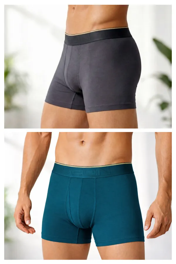 Micromodal_Elastane_Plain_Trunk_|_Luxury_Series_-_3x_softer_than_cotton,_Super_soft_waistband_|_Pack_of_2_(Graphite_Grey,_Teal_Appeal)
