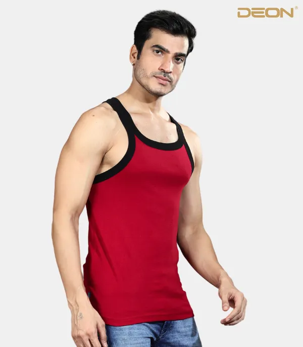 Super_combed_cotton_Rib_Square_Neck_Gym_Vest_|_Contrast_Folding_|_Maroon-Black