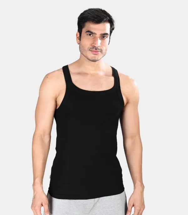 Super_combed_cotton_Rib_Square_Neck_Gym_Vest_|_Black